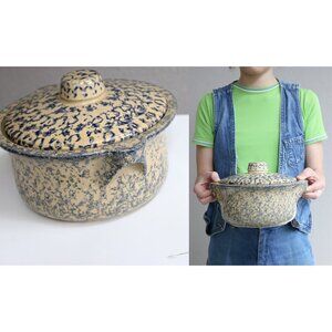 1980's Vintage Robinson Ransbottom Pottery Country Style Casserole Dish with Lid